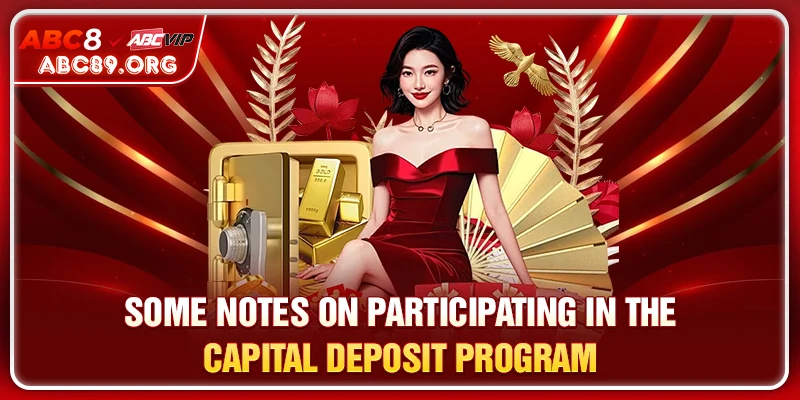 Some notes on participating in the capital deposit program